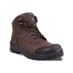 WR0009 - WR0016 Wright-Sierra Brown 1 | Securadeal Brown Wright Work Boot with Black Toe Cap Leather Panels Lace up Mid ankle Height and Rugged Outsole