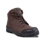 WR0009 - WR0016 Wright-Sierra Brown 1 | Securadeal Brown Wright Work Boot with Black Toe Cap Leather Panels Lace up Mid ankle Height and Rugged Outsole
