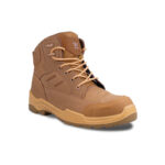 WR0025 - WR0032 - WRIGHT SIERRA HONEY | Securadeal Tan Wright Work Boot with Beige Laces Padded Ankle and Rugged Lug Sole on a White Background