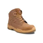 WR0025 - WR0032 - WRIGHT SIERRA HONEY | Securadeal Tan Wright Work Boot with Beige Laces Padded Ankle and Rugged Lug Sole on a White Background