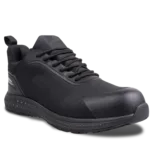 WR0161 - WR0168 - Wright-Glide Sneaker 1 | Securadeal Black Athletic Sneaker with Laces Padded Collar and Textured Sole Shown from a Side Angle for Product Detail