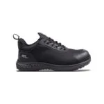 Wright-Glide Sneaker 4 | Securadeal Black Wright brand Athletic Sneaker with Lace up Closure Low cut Profile and a Dotted Textured Midsole Viewed from the Side