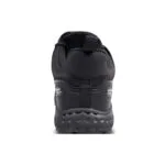 Wright-Glide Sneaker 5 | Securadeal Back View of a Black Athletic Shoe with a Textured Bubble dotted Outsole and Pull Tab at the Heel Edge