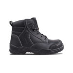 Wright-Hammer-Metaguard 2 | Securadeal Black Rugged Ankle Boot with Padded Collar Thick Tread Sole and Contrast Stitching on a White Background