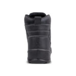 Wright-Hammer-Metaguard 4 | Securadeal Back View of a Black Ankle Boot with a Padded Collar Pull Tab and White Contrast Stitching
