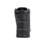 Wright-Hammer-Metaguard 4 | Securadeal Back View of a Black Ankle Boot with a Padded Collar Pull Tab and White Contrast Stitching