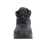 Wright-Hiker-Edge 5 | Securadeal Front View of a Black Wright Work Boot with Laces and White Stitching Visible on the Tongue