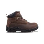 Wright-Holton Brown 4 | Securadeal Brown Leather Hiking Boot with Ankle Support and Rugged Sole Viewed from Side