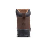 Wright-Holton Brown 6 | Securadeal Rear View of a Brown Leather Hiking Boot with a Padded Black Collar and Chunky Outsole