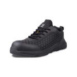Wright-KPU Sneaker 2 | Securadeal Black Safety Sneaker with a Reinforced Toe Geometric Patterned Upper and Lace up Closure