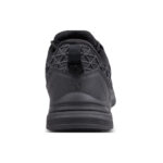 Wright-KPU Sneaker 6 | Securadeal Rear View of a Black Athletic Shoe with a Geometric Mesh Pattern and a Heel Pull Tab