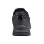 Wright-KPU Sneaker 6 | Securadeal Rear View of a Black Athletic Shoe with a Geometric Mesh Pattern and a Heel Pull Tab