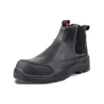 Wright-Onyx Black 2 | Securadeal Black Slip on Ankle Boot with Elastic Side Panel and Rugged Tread Sole a Sturdy Safetywork Boot Design for Tough Conditions