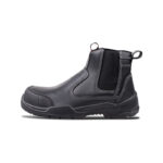 Wright-Onyx Black 3 | Securadeal Black Leather Ankle Boot with Elastic Side Panel and Rugged Tread Sole for Workwear or Outdoor Use