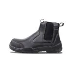 Wright-Onyx Black 3 | Securadeal Black Leather Ankle Boot with Elastic Side Panel and Rugged Tread Sole for Workwear or Outdoor Use