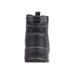 Wright-Onyx Black 6 | Securadeal Back View of a Black Leather Boot with White Stitching and a Pull Tab at the Top