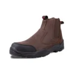 Wright-Onyx Brown 2 | Securadeal Brown Leather Chelsea style Work Boot with a Black Rugged Sole and Reinforced Toe Cap Slip on Design for Safety Workwear