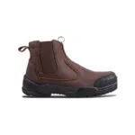 Wright-Onyx Brown 4 | Securadeal Brown Leather Ankle Boot with Elastic Side Panel and a Chunky Black Sole workgear Boot