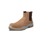 Wright-Onyx Tan 2 | Securadeal Tan Leather Chelsea style Boot with a Gray Chunky Sole and Black Elastic Side Panel