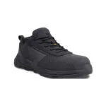 Black Athletic Shoe with Dotted Mesh Upper Side Panel and Rugged Outsole 34 View