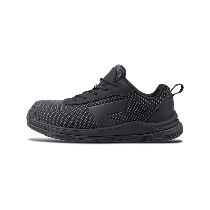 Black Athletic Sneaker with a Breathable Mesh Upper Laces and a Thick Cushioned Sole