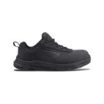 Black Running Shoe with Dotted Mesh Upper and a Large V shaped Side Panel