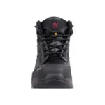 Wright-Sierra Black 5 | Securadeal Front View of a Black Wright Safety Boot Laced Up with Reinforced Toe and Visible Stitching