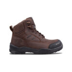 Wright-Sierra Brown 4 | Securadeal Brown Leather Hiking Boot with Padded Ankle Support and Rugged Black Sole on White Background