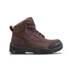 Wright-Sierra Brown 4 | Securadeal Brown Leather Hiking Boot with Padded Ankle Support and Rugged Black Sole on White Background