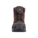 Wright-Sierra Brown 5 | Securadeal Front View of a Brown Wright Hiking Boot with a Black Reinforced Toe Cap and Laces