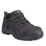 Dark Gray Safety Boot with Reinforced Toe Sturdy Sole and Laced Closure