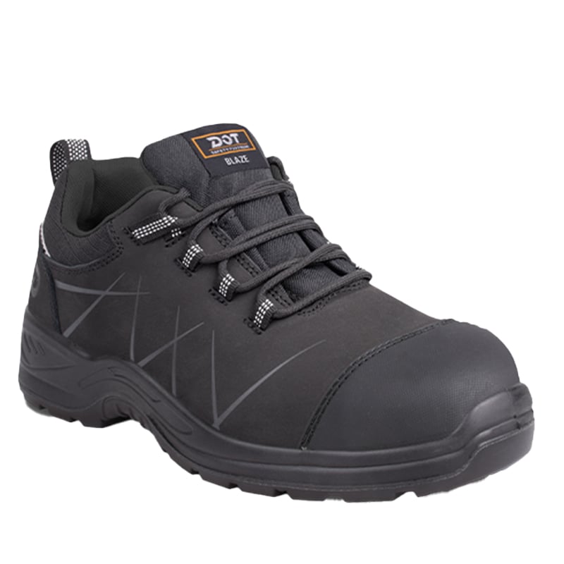 Dark Gray Safety Boot with Reinforced Toe Sturdy Sole and Laced Closure