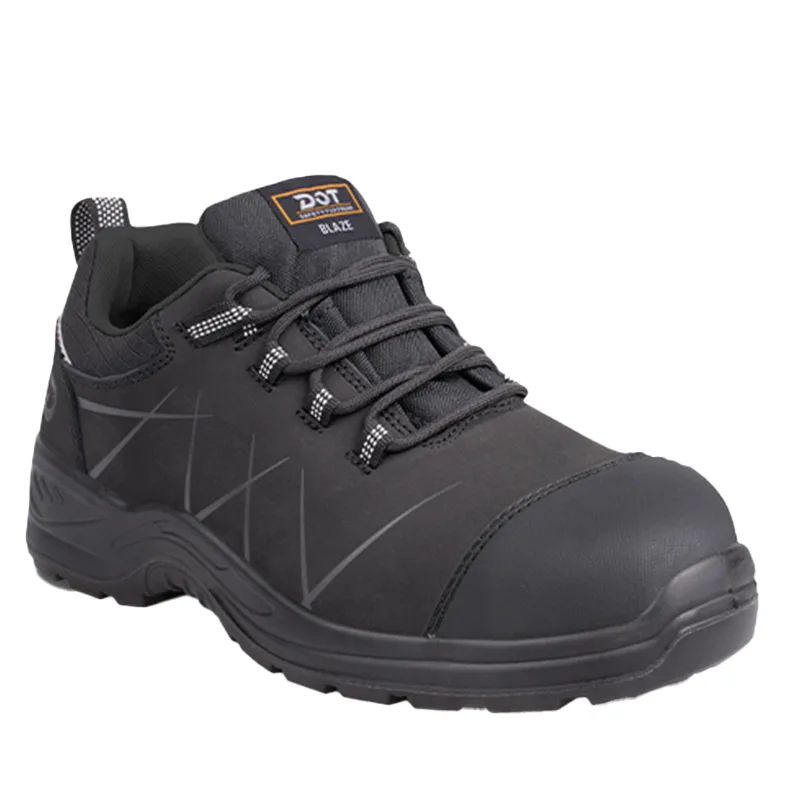 Dark Gray Safety Boot with Reinforced Toe Sturdy Sole and Laced Closure
