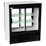 2 | Securadeal Two door Glass front Merchandiser Refrigerator with Adjustable Metal Shelves and a Black Base Frame
