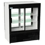 2 | Securadeal Two door Glass front Merchandiser Refrigerator with Adjustable Metal Shelves and a Black Base Frame
