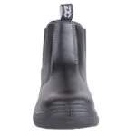 2 | Securadeal Front View of a Black Ankle Boot with a Reinforced Sole and Back Pull tab