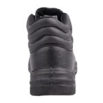2 | Securadeal Black Leather Ankle Boot Viewed from the Back Showing a Padded Collar and Chunky Sole