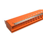 3 | Securadeal Orange Perforated Metal Gauge with a Sliding Ruler and Evenly Spaced Holes for Alignment and Measurement