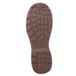 3 | Securadeal Brown Rubber Outsole of a Shoe Shown from the Bottom Featuring Rugged Multi directional Tread Blocks