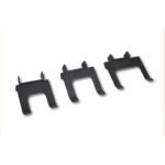 3 | Securadeal Three Black U shaped Mounting Clips with Small Hooks Arranged Diagonally