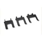 3 | Securadeal Three Black U shaped Mounting Clips with Small Hooks Arranged Diagonally