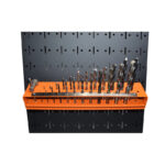 4 | Securadeal Twist Drill Bits Organized by Size in an Orange Rack Mounted on a Pegboard Wall in a Workshop Setting I Guess