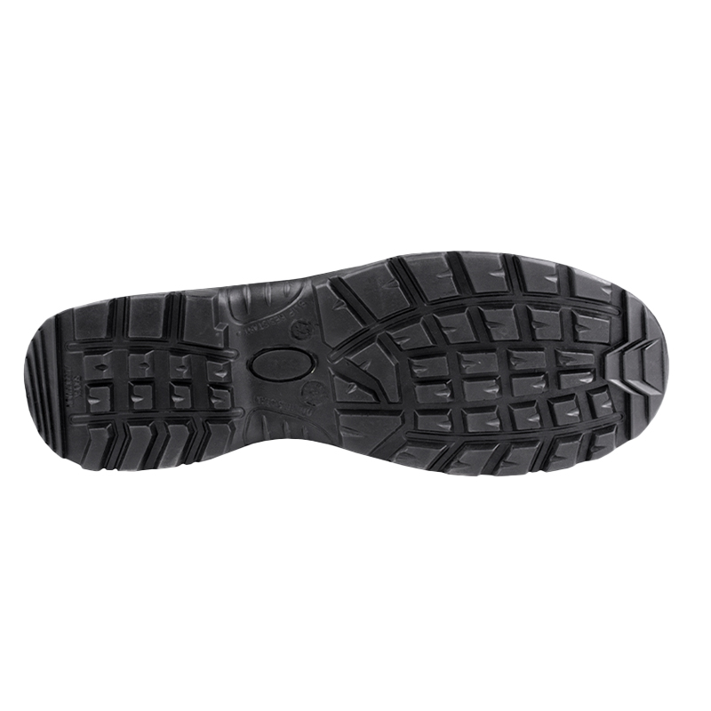 4 | Securadeal Bottom View of a Black Boot Sole with Aggressive Lug Tread for Grip on Rough Terrain
