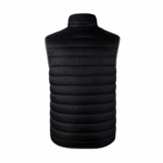 89223784-30f9-426a-8a45-af0e666ccf79 | Securadeal Back View of a Black Quilted Puffer Vest with a Stand up Collar Sleeveless Silhouette