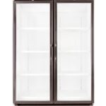 HD1140F-Frontpsd | Securadeal Double door Glass front Display Refrigerator with Interior Shelves and a Bottom Refrigeration Unit with Digital Control Panel