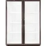 HD1140F-Frontpsd | Securadeal Double door Glass front Display Refrigerator with Interior Shelves and a Bottom Refrigeration Unit with Digital Control Panel