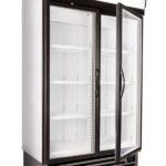 HD1140F-Left-Openpsd-600x848 | Securadeal Double door Glass front Commercial Display Refrigerator with Adjustable Shelves and a Vented Base Section