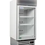 HD580F-Left-600x843 | Securadeal Commercial Display Refrigerator with a Glass Door and Empty Shelves Stainless Steel Frame and a Bottom Digital Temperature Control Panel