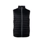 Black Quilted Puffer Vest with a Full Front Zipper and Stand up Collar