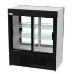 SD-1140-FLC-3c | Securadeal Dual door Glass display Refrigerated Merchandiser with Metal Wire Shelves and Black Frame commercial Display Cooler